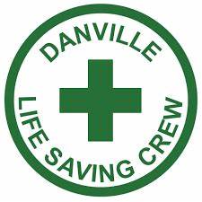 Green circle logo with cross and text “Danville Life Saving Crew.”