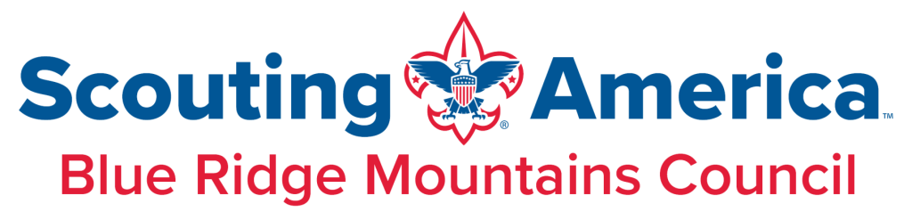 Scouting America logo with eagle emblem and Blue Ridge Mountains Council text.