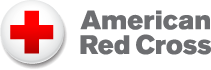American Red Cross logo with red cross in white circle next to organization name.